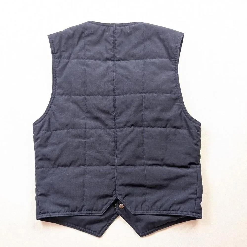 Vintage 80s The North Face Vest Jacket Men Small Blue Rare Quilted Talon Zip